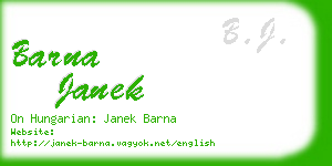 barna janek business card